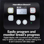 Hamilton Beach Automatic Bread Maker Machine, Digital, Programmable, 12 Settings + Gluten Free, PFAS-Free Nonstick Pan + Kneading Paddle, 2 lb Capacity, Black