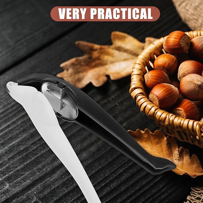 FOMIYES Chestnut Opener Nutcracker Clip Black Stainless Steel Manual Chestnut Cutter Handheld Walnut Cracker Tool for Home Kitchen Specialty Gadget