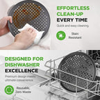 NutriChef 6-Pack13’’ Non-Stick Pizza Pans, Round Pizza Pans for Oven, Commercial-Grade Carbon Steel, Non-Stick Gray Coating, Ideal for Baking Pizza, Cookies and More, Dishwasher Safe