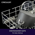 Circulon Radiance Hard-Anodized Nonstick Saucepan, Durable Nonstick Cookware, Sauce Pan with Straining Lid, 3-Quart, Gray