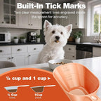Pet Food Scoop 2 Pack, Dog Cup Capacity Cat Food Scooper With Measuring Lines For Dog, Puppy and Cat Coffee Bean, Flour Scoop Orange