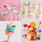 Juome Circle Cake Pop Mold Kit, 8 Cavities Cakesicle Molds Silicone with 50 Sticks & 50 Packaging Bags, Round Cake Pop Maker Supplies Accessories, Baking Tools for Home Baking Desserts