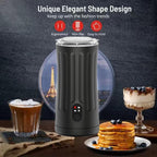 Milk-Frother, 4-in-1 Milk-Steamer-and-Frother, Hot & Cold Foam Milk Warmer with Temperature Control, Auto Shut-Off Frothers for Coffee, Latte, Cappuccino, Macchiato