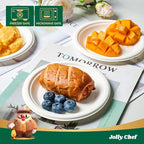 JOLLY CHEF 100% Compostable Small Paper Plates, 200 Pack 6 Inch Heavy Duty Dessert Plates, Disposable Biodegradable Eco-Friendly Sugarcane, Bulk White