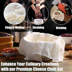 15 Pcs Cheese Cloths for Straining, 20x20 Inch Grade 100 Precut Cheese Cloth With Fabric Fine Mesh Cloth, 100% Unbleached Cotton, Reusable Muslin Cheesecloth for Straining, Juicing, Cooking Turkey