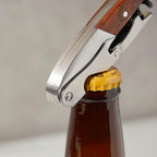 Twine Double Hinged Waiters Corkscrew Wine Opener in Wooden Gift Box, Durable Stainless Steel with Built-in Bottle Opener and Foil Cutter for Home Bar, Kitchen, Travel, Gifts for Wine Lovers, Set of 1