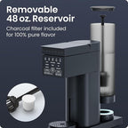 Chefman Caffeinator Single Serve Coffee Maker, Brew Kcups & Grounds, Drip Coffee Machine with Brew Strength Settings, Iced Coffee Function, 48 oz. Removable Water Reservoir