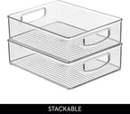 iDesign Stackable Pantry Bin for Kitchen Cabinets, Fridge, or Freezer Storage, Clear, Made in USA