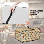 Coffee Kettle Print Toaster Oven Dust Cover, Fingerprint Protectors and Greasy Protection Machine Washable Universal Toaster Oven Protector for Kitchen, (Medium-16.1*19.71*10 inches)