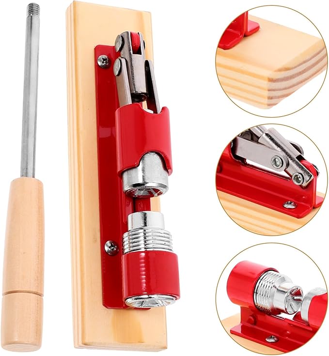 UKCOCO Mechanical Walnut Nutcracker Tool Multi-function Walnut Opener Plier with Red Handle Household Nut Shell Opener and Nuts Kitchen Specialty Gadget for Easy Shell Breaking