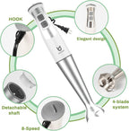 Immersion Hand Blender, UTALENT 5-in-1 8-Speed Immersion Blender with 500ml Food Grinder, 600ml Container,Milk Frother,Egg Whisk,Puree Infant Food, Smoothies, Sauces and Soups - White