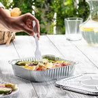 GUSTO [25 Sets 8-Inch Square Foil Pans with Lids - Disposable Food Containers, Aluminum Foil Pans For Baking, Cooking, Storing and Preparing Food (Formerly Comfy Package)