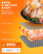 Warming Mat for Food, Fast Heating Silicone Electric Warming Tray with Heat Resistant Pad Protects Table,7 Level Temp, 8H Timer, Portable & Rollable Food Warmers for Parties Buffet, Daily Use