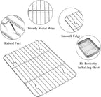 Wildone Baking Sheet with Rack Set [2 Sheets + 2 Racks], Stainless Steel Cookie Pan baking Tray with Cooling Rack, Size 10 x 8 x 1 Inch, Non Toxic & Heavy Duty & Easy Clean