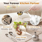 13PCS Stainless Steel Measuring Cups and Spoons Set with Funnel, Stackable Metal Measuring Cup and Spoon Set for Baking Cooking, Dishwasher Safe Kitchen Tools with for Dry & Liquid Ingredients