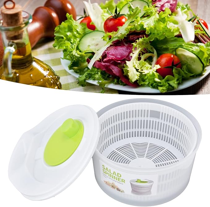 Pwshymi Salad Spinner Salad Drainer, Multifunction Large 3L Vegetable Dryer Salad Spinner, Lettuce Washer and Dryer for Cooking