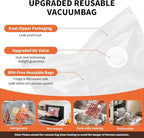 Vacuum Sealer for Food – Keeps Food Fresh up to 10× Longer, Cordless & rechargeable & strong suction for storage & sous vide(Handheld Vacuum Sealer + 10 Reusable Vacuum Bags)