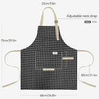 NLUS 2 Pack Kitchen Cooking Aprons, Adjustable Bib Waterproof Chef Apron with 2 Pockets for Men Women(Grey Stripe/Black Plaid)