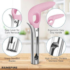 Rainspire Apple Corer Tool Kitchen Apple Core Remover Stainless Steel Comfortable Nonslip Handle, Dishwasher Safe (Pink)
