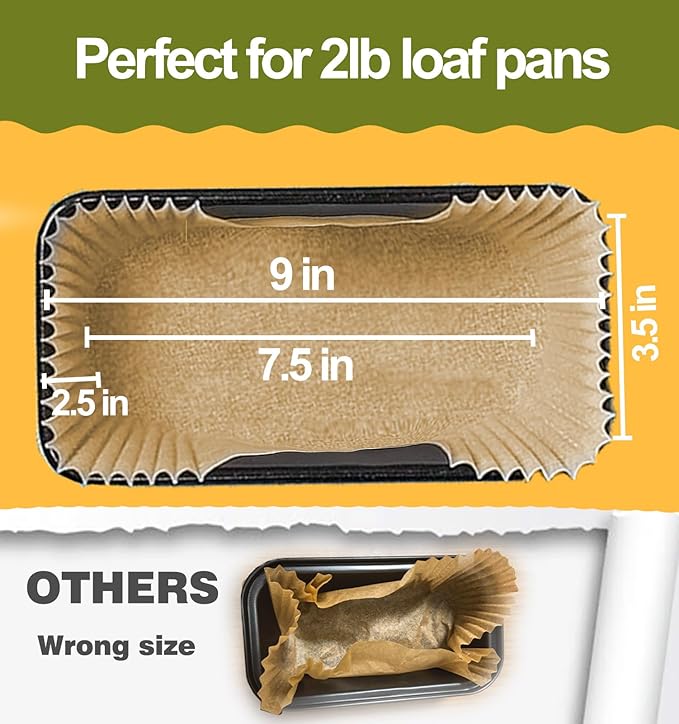 Loaf Pan Parchment Liners, Bread Pan Liners, Parchment Paper Loaf Pan Liners, Loaf Pan Liners for baking bread 9x5