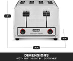 Waring Commercial WCT800RC 4-Slice Heavy Duty Commercial Pop-Up Toaster, 120V, 1800W, 5-15 Phase Plug