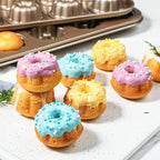 Webake 1.8" Mini Fluted Tube Cake Pan, 24-Cup Non-stick Bite Size Petite Fluted Cake Mold Heavy Gauge Carbon Steel Set of 2
