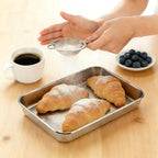 Onader Baking Sheet Pan Tray, Stainless Steel Small Baking Cookie Sheets, 9 x 7 Inch Mini Toaster Oven Trays, Food-Grade Durable Mirror Finish & Dishwasher Safe, 1-Pack