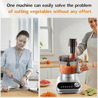 Camic Blender & Food Processor Combo,600W,6 Functions for Smoothies,Chopping,Slicing,Shredding,Grinding,Dough & More,72-oz.Blender Pitche,64-oz. Processor Bowl,13-oz. To-Go Cup,6-oz. Grinder Cup