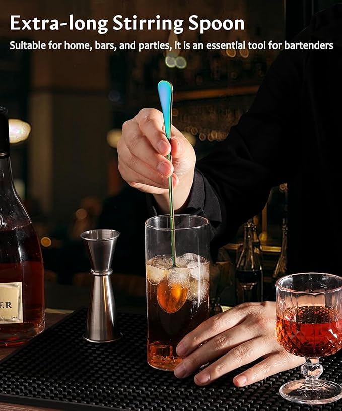 Long-handled ice tea spoon, cocktail stir spoons, stainless steel coffee spoons, ice cream scoop