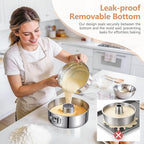 10-Inch Angel Food Cake Pan with Removable Bottom, 304 Food-Grade Stainless Steel Springform Tube Pan, Leak-Proof & Dishwasher Safe - Perfect for Angel food, Pound & Chiffon Cakes