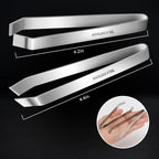 Fish Bone Tweezers, Flat and Slant Tweezers Set, Heavy Duty Stainless Steel Kitchen Tools for Removing Salmon Bones, Chicken Feathers and Pig Bristles, Dishwasher Safe