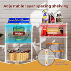 SINGAYE 3 Small Wire Shelves Kitchen Pantry Close Home Organizers and Storage Bathroom Shelf Laundry Room Organization Adjustable Book Metal Garage Shelving Unit
