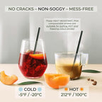 5” Short Biodegradable Bamboo Fiber Cocktail Straws | 200 Count, 100% Compostable, Plastic-Free, Eco-Friendly Drinking Straws | 5-Inch, Heat-Resistant PHA Coffee and Cocktail Stirrers (Black)