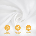 BRILLMAX 8 Pack White Tablecloths for 8 Foot Rectangle Tables 60 x 126 Inch - 8ft Rectangular Bulk Linen Polyester Fabric Washable Cloth Cover for Wedding Reception Banquet Birthday Party