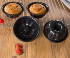 Webake 4 Inch Mini Fluted Tube Pans Nonstick Bakeware Set of 4, Angel Food Cake, Kugelhopf, Brownie