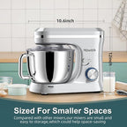 HOWORK Electric Stand Mixer,10+p Speeds With 6.5QT Stainless Steel Bowl,Dough Hook, Wire Whip & Beater,for Most Home Cooks (Silver)