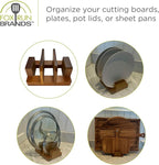 Fox Run Acacia Wood Cutting Board Holder, 3 Slot Cutting Board Organizer