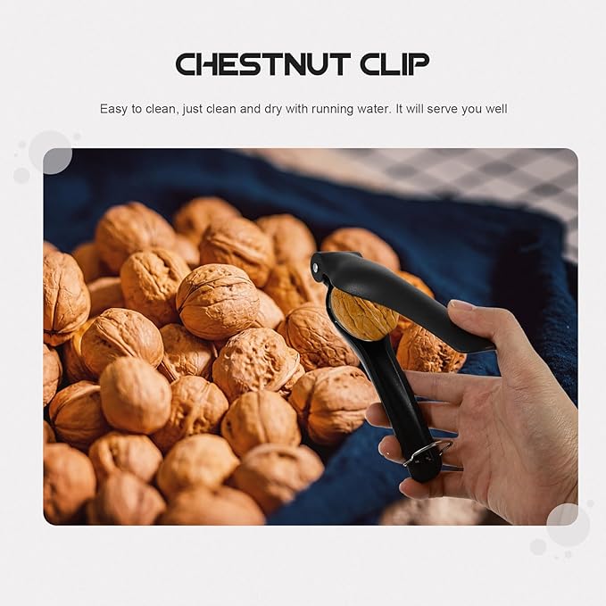 Handheld Chestnut Clip Nutcracker Black Abs Chestnut Opener Walnut Peeling Tool Kitchen Specialty Gadget for Home Use