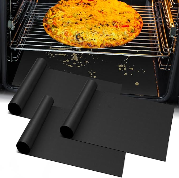 Oven Liners for Bottom of Electric Gas Oven -3Pack Large Heavy Duty Oven Protector Mat, Non-Stick Oven Floor Protector Liner, Reusable Heat Resistant Stovetop Air Fryer Grill Baking Mat