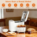Davivy Bread Maker Machine with 2 Dough Kneading Paddles,15-in-1 Automatic Large Capacity Bread Machine Nonstick Bowl For Bread, Jam& Yogurt, 3 Loaf Sizes and 3 Crust Settings