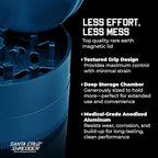 Santa Cruz Shredder Metal Herb Grinder Knurled Top for Stronger Grip 3-Piece Large 2.7" (Blue)