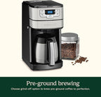 Cuisinart Automatic Grind & Brew 10-Cup Coffee Maker with Blade Grinder, Programmable Coffee Machine Glass Carafe with 1-4 Cup Setting, Brew Pause, Grind-Off Option, DGB-450NAS, Black/Stainless Steel