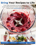 Home Blender, 2700W High-Speed Blender for Ice Crushing Power, Stainless Steel Blades, Kitchen Timer, 10 Speeds, 6 Programs for Smoothies, Frozen Drinks, Self-Cleaning, 64oz Bulk Production