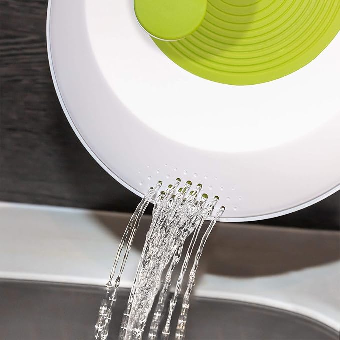 Westmark Salad Spinner, Capacity: 4.4 litres, ø 23.5 cm, Plastic, BPA-Free, Spinderella, Colour: Transparent/White/Green, 243022E1