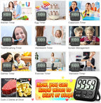 Antonki 2 Pack Digital Timer for Kids, Magnetic Countdown Kitchen Timers for Cooking, Egg, Classroom, Teacher, Exercise, Study, Oven - Battery Included