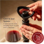 Vacu Vin Wine Saver Concerto - Black - 1 Pump 2 Stoppers - Wine Stoppers for Bottles with Vacuum Pump - Reusable - Made in the Netherlands
