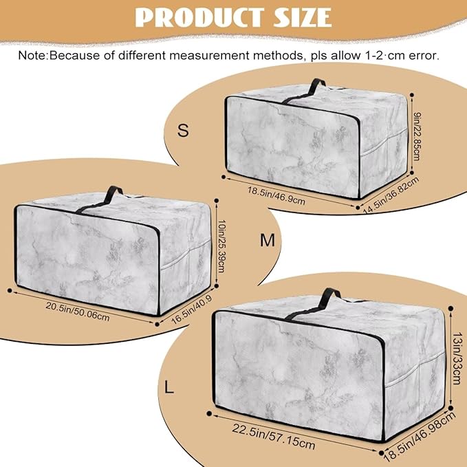 Marble Print Toaster Oven Protective Cover for Kitchen Counter, Heat-resistant Dust-proof Microwave Oven Air Fryer Cover with Storage Pockets (Large-18.5 * 22.5 * 12.99 inches)