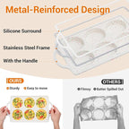 FUNBAKY Muffin Top Pan Non Stick, 3 Inch Metal Frame Silicone Egg Molds for breakfast sandwiches, Whoopie Pies, Egg Bites, English Muffins, 2 Pcs Confetti
