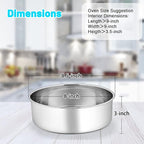 P&P CHEF 8 Inch Cake Pans Set, Round Baking Pan Stainless Steel Layer Birthday Wedding Cake Oven Pans, Non Toxic & Heavy Duty, Deep Side & Mirror Finish, Dishwasher Safe, (1Pc)