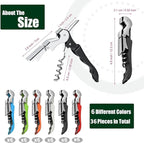 36 Pieces Wine Key wine opener Stainless wine bottle opener Fold Serrated Foil Cutter wine Key for Family, Company Party,Bars,Restaurants(6 Color)